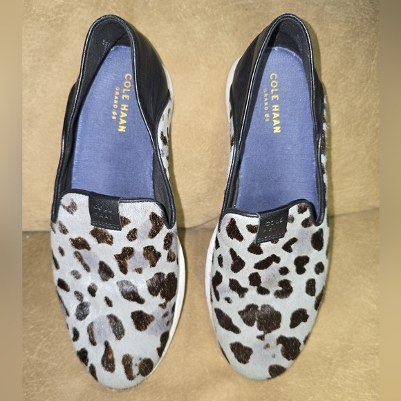 Cole Hann  Grand OS  Animal Print Calf Hair Slip-on Loafers Size 6B - Picture 1 of 8